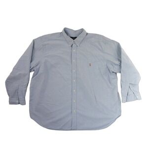 Polo Ralph Lauren Button Down Shirt Men's Size 3XB Light Blue Oxford Classic Fit